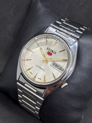 #ad vintage Seiko 5 Refurbished Day Date Men#x27;s Japan Made Wrist Watch $59.99