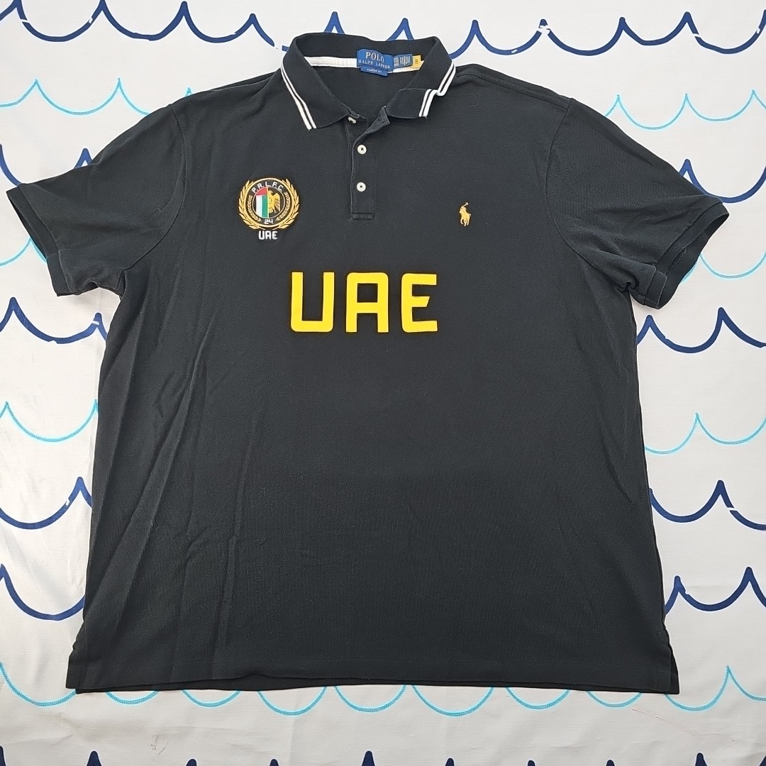 Polo Ralph Lauren Men's Black UAE Crest 3 Button Golf Shirt Size XXL New No Tags thumbnail 2
