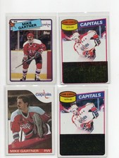 MIKE GARTNER WASHINGTON CAPITALS  1980-89 TOPPS ROOKIE VINTAGE 4X HOF LOT EX-NM