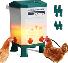 Heated Chicken Waterer, Thermostatically Controlled Poultry Water Heater for Win