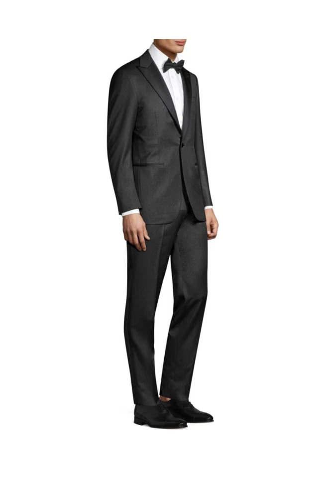 Canali 1934 Current Black Sparkled One Button Peak Lapel Tuxedo 50R NWT $1995 - Image 3 of 4