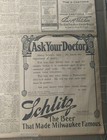 SEPT 15, 1906 NEWSPAPER PAGE #2543- SCHLITZ PRE-PROHIBITION- ASK YOUR DOCTOR  — photo 2