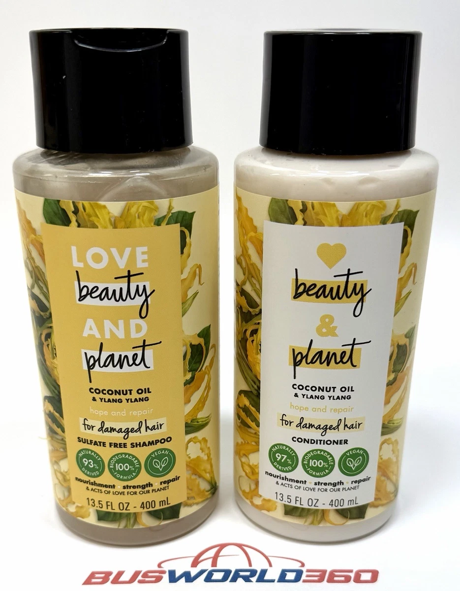 Love Beauty Planet SHAMPOO & CONDITIONER Coconut Oil Ylang Ylang 13.5 LOT 2x NEW