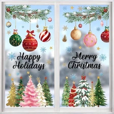 6 Sheet Christmas Window Clings, Trees