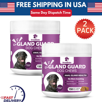 (2 Packs)Anal Gland Support + Pumpkin Supplement for Dogs No Scoot 150 Chews