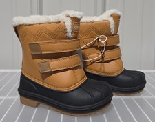 Cat & Jack Denver Cognac Dual Hook & Loop Strap Snow Boots -- Toddler Size 9