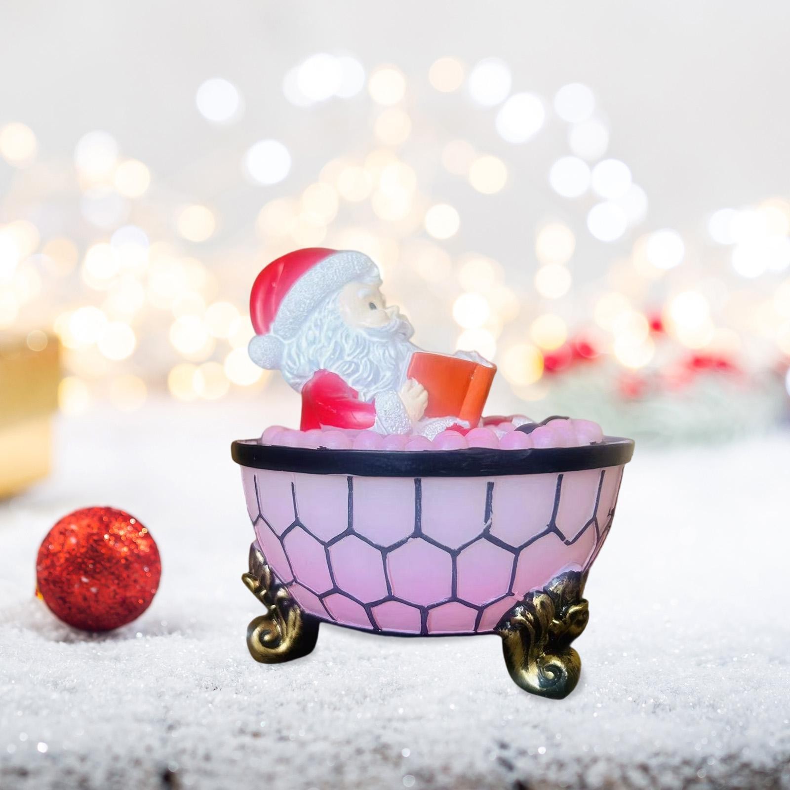 Santa Claus Bubble Bath Lamp, Desk Ornament for Home, Holidays,