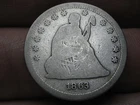 1863 P Silver Seated Liberty Quarter- Philadelphia, Good/VG Details