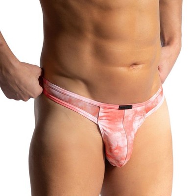 Manstore M2472 Bungee String Herren Unterwäsche Tanga Enhancing Cup Pouch Satin Mesh