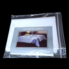 QUAKER Lace Tablecloth Liner 60x102 Pure White Vintage NOS