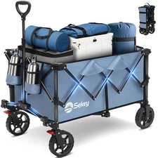 Collapsible Foldable Wagon with 330Lbs Weight Capacity, Heavy Duty Folding Wagon