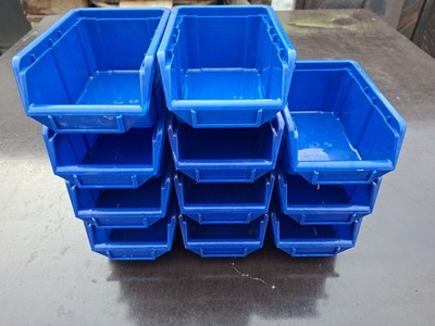 10 Sück Terry Eco-Box 111 Gr. 2 blau 111x76 x168mm Sichtlagerboxen Stapelkisten