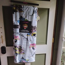 Ed Hardy Printed Plush Oversized Throw 60x70 Fu Dog Flowers Chinese Fans NWT