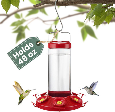 Perky-Pet Grand Master Hummingbird Feeder - 48 Oz Nectar Capacity, 6 Feeding Por