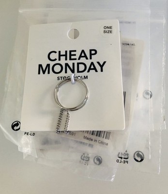 Job Lot 12 x Urban Outfitters Cheap Monday Silver Tone Double Knot Rings Resale