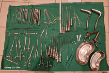 Großes Set medizinischer / gynäk. Instrumente aus Edelstahl