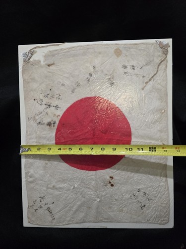 Japanese WWII Good Luck Flag Signed/Dated By The US Soldier Who Captured It @ES - Picture 14 of 16