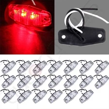 20pcs for Pickup 2.5'' Surface Mount Mini Clear/Red Side Marker Clearance Light