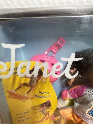 1999 Mattel Barbie Friend Of Stacie Awesome Skateboard Janet Doll