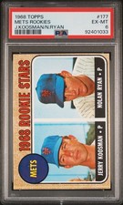 1968 TOPPS JERRY KOOSMAN/NOLAN RYAN #177 METS ROOKIES ROOKIE RC PSA 6