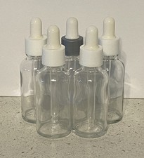 5 - 30 mL CLEAR Glass Dropper Bottles EMPTY Great For Oils Serums Travel
