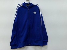 Adidas Youth Jacket Size Large Blue Track Trefoil Zip Up 3-Stripes Retro