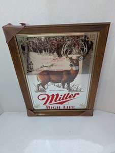 Miller High Life White Tailed Deer Mirror Sportsman Series Rare Solo Buck Bar