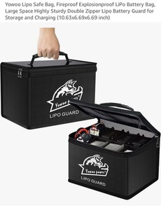 Lipo Safe Bag, Fireproof Explosion Proof Battery Bag, (10.63x6.69x6.69 inch) New