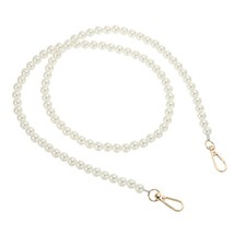 Imitation Pearl Purse Chain 39" with Metal Buckle for DIY Handbag, Light Gold