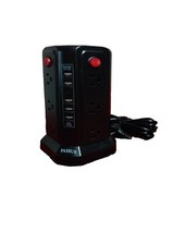Protector Power Strip Tower with 5 USB Ports and Night Light