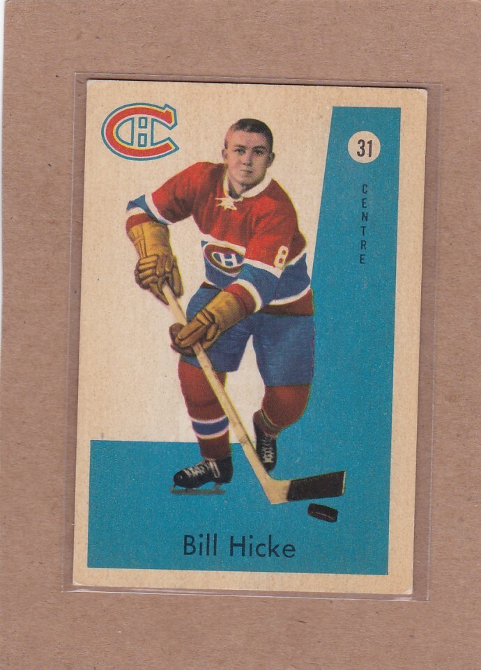 Bill Hicke #31 Hockey Cards 1959 Parkhurst trading card — raw and PSA graded price guide