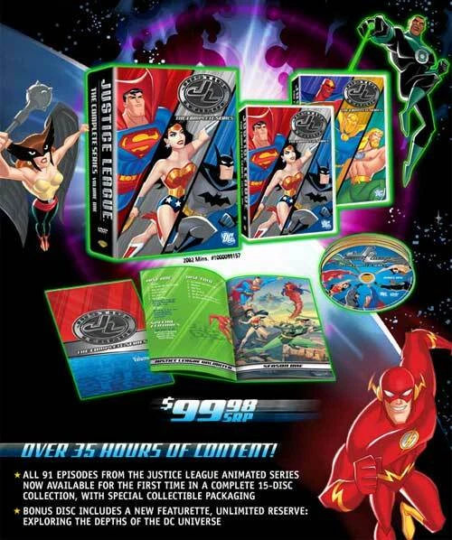 Justice League:The Complete Series(DVD,15-Disc Set,Tin Box)NEW+Unlimited Foto 4 de 4