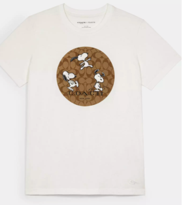 Nwt Coach X Peanuts Dancing Snoopy Signature Tee Shirt Limited