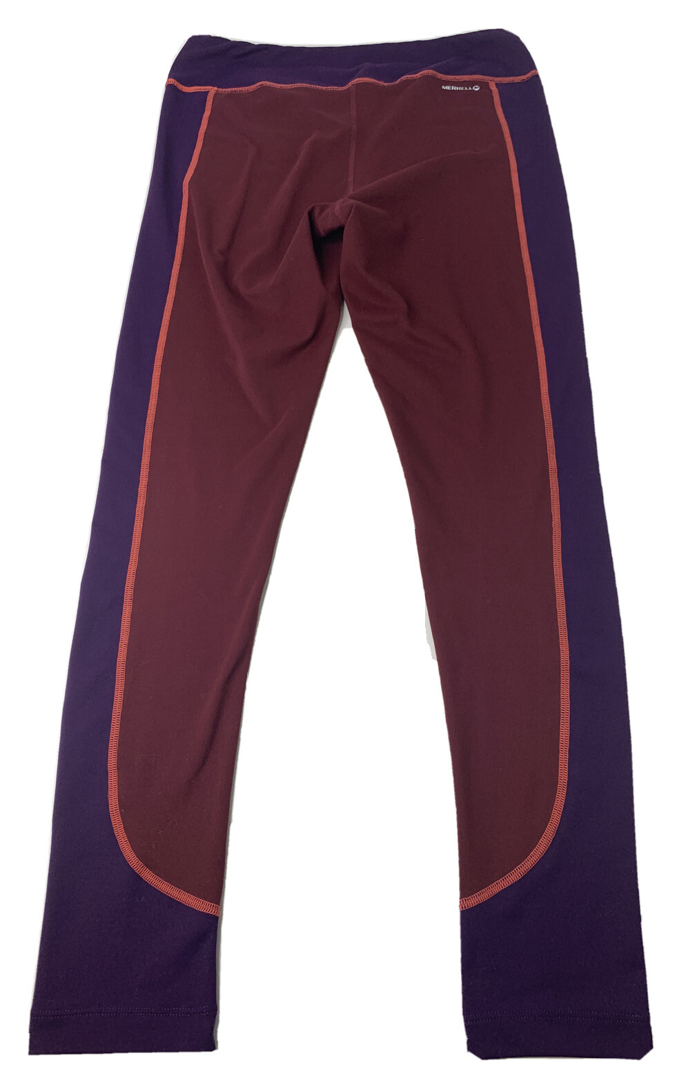 Merrell Athletic Leggings Colorblock Wine Red & Purple Womens Medium EUC