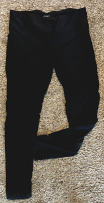 XL ASICS Active Black Knit YOGA Legging PANT Pocket LOGO Pull On Pocket STRETCH