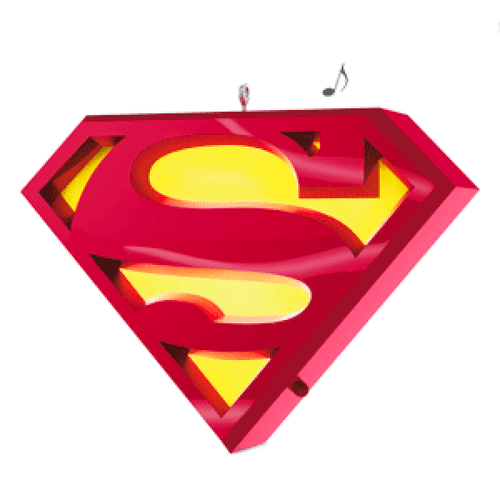 NEU 2017 Hallmark SUPERMAN Symbol der Hoffnung musikalischer Weihnachtsschmuck Licht Sound - Bild 1 von 2