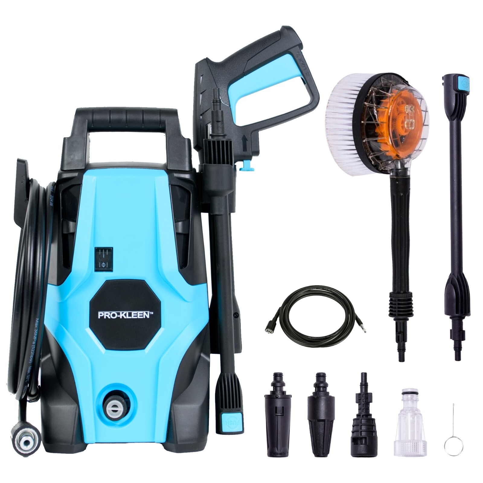 Pro-Kleen Electric Pressure Washer Cleaner Car Garden Patio Rotary Brush 105 Bar