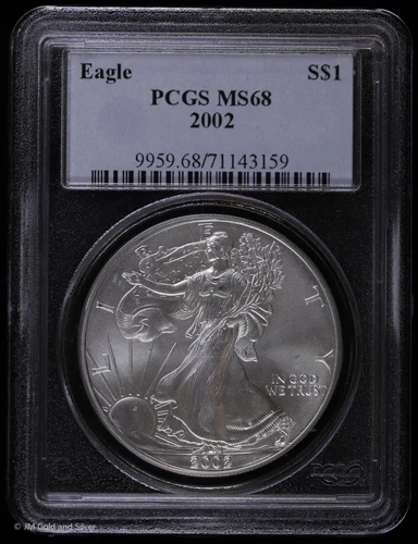 2002 $1 American Silver Eagle PCGS MS 68 | Uncirculated UNC BU