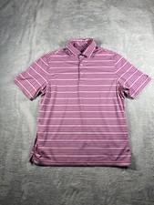Vineyard Vines Polo Shirt Mens Large Performance Golf Whale Preppy Striped Pink