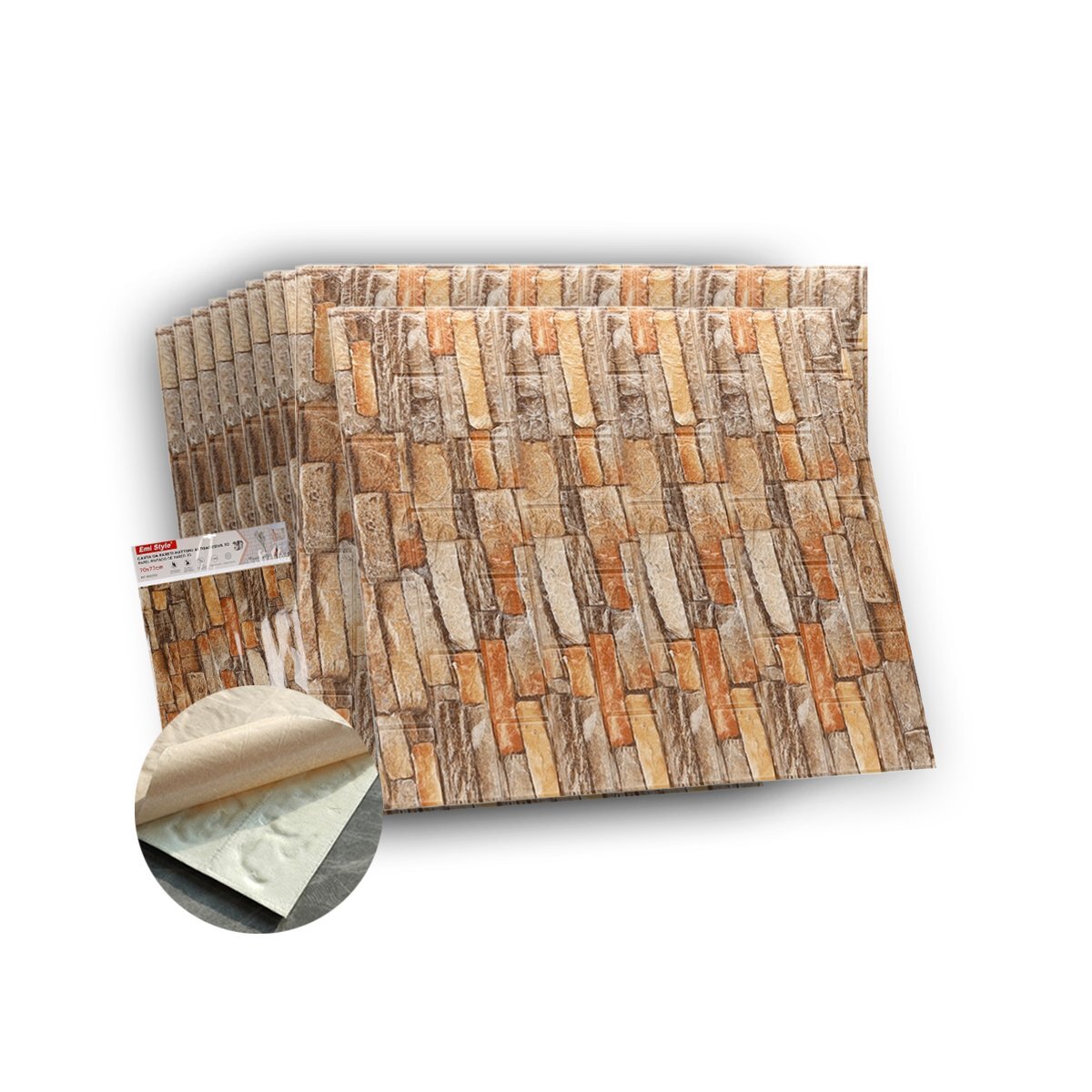 10 PZ Carta da Parati 3D Effetto Mattoni Pannelli Autoadesivi Per Pareti Muri