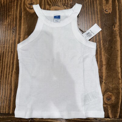 NWT Old Navy Girls 3T Ribbed Halter Style Tank Top - White