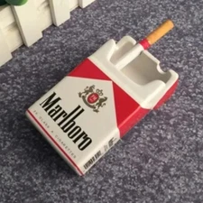 Marlboro Ceramic Ciggy Packet Ash Trays