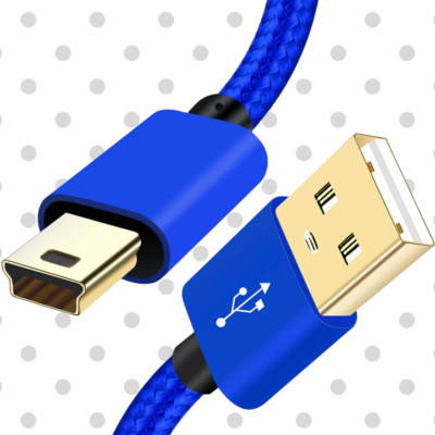 SCOVEE Mini USB Cable,6ft Braided Type A Male to Mini B Cable Data Charging Cabl