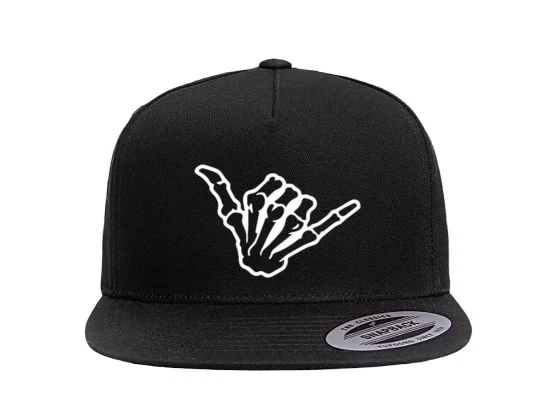 Shaka bones skeleton Snapback Hat, Trucker Cap, Custom Hat for Men and Women
