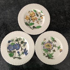 Cauldon Flower Series China 6-3/4" Luncheon 3 Vintage Plates