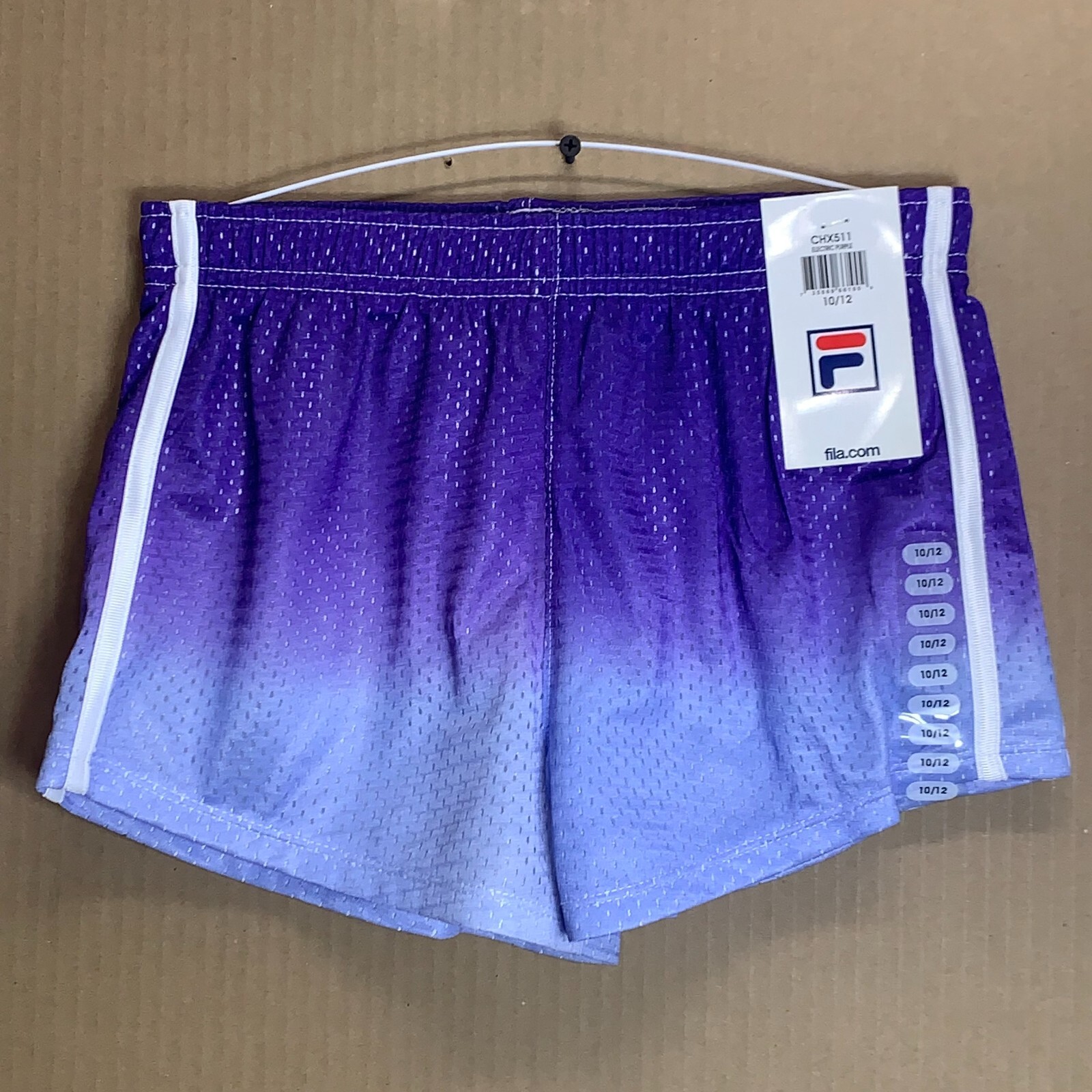 Pantaloncini da bagno FILA per ragazze in tessuto ombra (bambini grandi) ~ viola elettrico ~ taglia M (10 12)