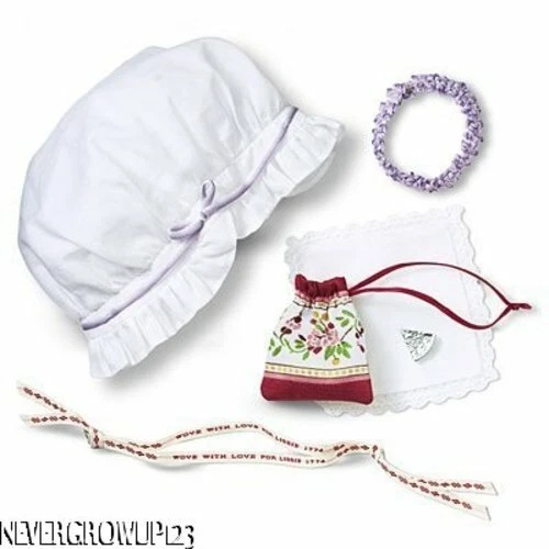 AMERICAN GIRL DOLL FELICITY S MEET ACCESSORIES CAP GARTERS PURSE COIN CHOKER NIB