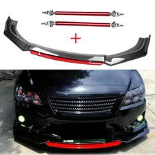 Front Bumper Lip Splitter Spoiler Body Kit Carbon Fiber Rods For Honda Accord/