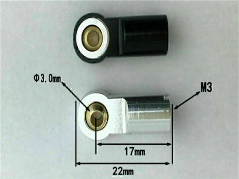 20 tlg Kugelkopf Kugelgelenk Aluminium M3 Silber Für 1/10 Crawler RC Modellbau - Bild 3 von 4