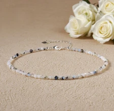 2025 NEW Rainbow Moonstone Anklet for Woman  Dainty Waterproof Anklet Gift